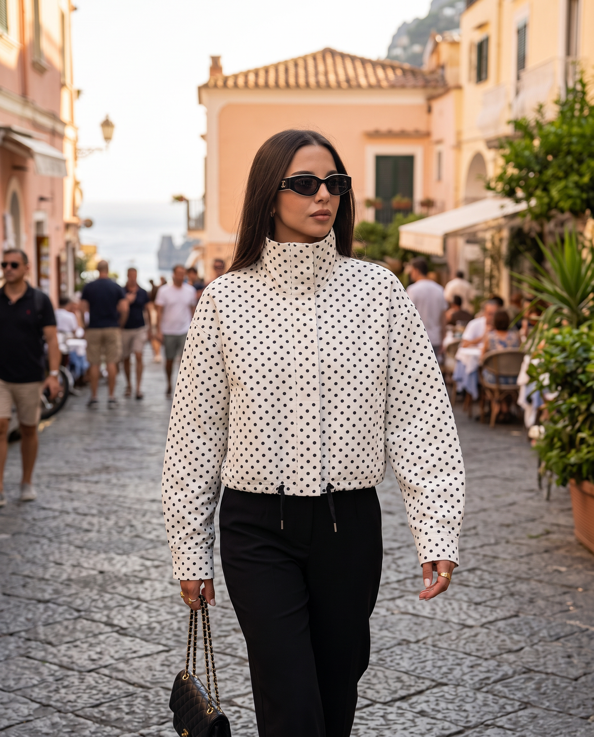 Portofino Polkadot Bomber, lifestylebeeld aan de Amalfikust